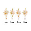Brass Micro Pave Cubic Zirconia and Enamel Cup Pearl Peg Bails Pin Pendants KK-T079-48G-3