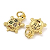 Rack Plating Brass Micro Pave Cubic Zirconia Pendants KK-I718-04G-3