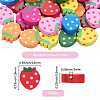 60Pcs Printed Natural Wood Beads WOOD-PA0001-92-2