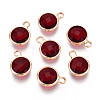 Golden Tone Brass Glass Charms X-GLAA-ZX008-24H-G-1