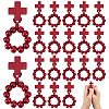 25Pcs Wood Cross & Round Beads Finger Rings RJEW-NB0001-09C-1