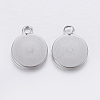 Tarnish Resistant 201 Stainless Steel Pendant Cabochon Settings X-STAS-P198-17-8mm-2