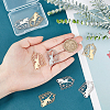 8Pcs 2 Colors 201 Stainless Steel Pendants STAS-DC0005-12-2
