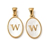Natural Shell Oval with Initial Pendants STAS-I351-23G-W-1