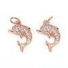 Brass Micro Pave Cubic Zirconia Charms LS-ZIRC-L096-09RG-1