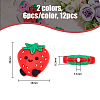 12Pcs 2 Colors Strawberry Food Grade Eco-Friendly Silicone Beads SIL-FH0001-05-2
