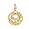 Brass Micro Pave Clear Cubic Zirconia Pendants KK-F939-04C-G-1