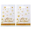 50Pcs Merry Christmas Snowflake Printed Transparent OPP Cellophane Packaging Bags with Die Cut Hole Handles ABAG-C013-02-1