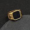 304 Stainless Steel with Natural Black Agate Finger Rings FS-WG06E27-07-1