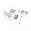 Brass Micro Pave Clear Cubic Zirconia Ear Studs EJEW-G281-15P-3