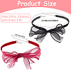 2Pcs 2 Colors Gauze Bowknot Fabric Choker Necklaces for Women AJEW-CP0011-95-2