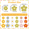AHADERMAKER 54pcs 18 Style Candy Color Two Tone Crochet Flower Appliques PATC-GA0001-23-2