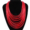 Bohemian Style Imitation Leather Cord Multi Layered Necklaces FS-WGA8CEB-02-1