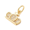 Brass Micro Pave Clear Cubic Zirconia Charms KK-CBA0009-09G-2