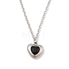 Heart 304 Stainless Steel Micro Pave Cubic Zirconia Pendant Necklaces & Bracelets & Stud Earrings Sets for Women SJEW-C004-13P-04-2