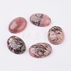 Natural Rhodonite Flat Back Cabochons X-G-G741-13x18mm-12-1