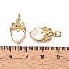 Brass Micro Pave Clear Cubic Zirconia Pendants KK-N254-211G-3