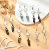 Natural Mixed Gemstone Bullet Dangle Earrings EJEW-JE05321-4