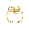Rack Plating Brass Micro Pave Cubic Zirconia Open Cuff Rings RJEW-C076-03G-3