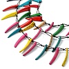 Dyed Natural Coconut Tusk Shape Beaded Multi-strand Necklaces NJEW-A007-01-3