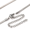 304 Stainless Steel Rhinestone Snake Chain Evil Eye Pendant Necklaces NJEW-K273-02P-4