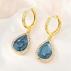 Brass Micro Pave Cubic Zirconia Hoop Dangle Earrings KK-CBA8324-11G-5