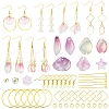 DIY Leaf & Flower Glass Earrings Jewelry Making Kits DIY-FS0007-06-2