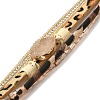 Vintage Leather Bracelet with European and American White Crystal Inlaid Diamonds - Magnetic Buckle. ST3918000-3