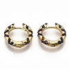 Brass Micro Pave Colorful Cubic Zirconia Hoop Earrings EJEW-S208-058-2