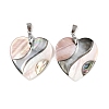 Natural Abalone Shell & Black Lip Shell & Pink Shell Pendants SSHEL-B003-06P-02-1