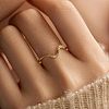 Wave Shaped 925 Sterling Silver Micro Pave Clear Cubic Zirconia Finger Rings FS-WG6021D-10-2