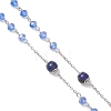 Round Natural Lapis Lazuli and Glass Rosary Bead Necklaces NJEW-JN05717-5