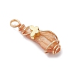 5Pcs 5 Styles Electroplated Natural Quartz Crystal Copper Wire Wrapped Pendants PALLOY-JF03436-4