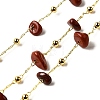 Handmade Natural Red Jasper Chip Beaded Chains CHC-F020-09G-03-1