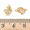 Ocean Brass Micro Pave Clear Cubic Zirconia Charms KK-B160-42G-01-3