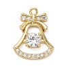 Brass Micro Pave Cubic Zirconia Pendants KK-H521-02C-G-1