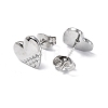 304 Stainless Steel Heart Stud Earrings for Women EJEW-F300-07P-2