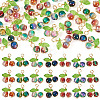 28Pcs 7 Colors Crackle Glass Pendants PALLOY-TAC0183-1