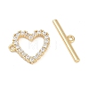 Brass Micro Pave Clear Cubic Zirconia Toggle Clasps X-KK-K391-07G-2