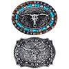 2Pcs 2 Colors Zinc Alloy & Wood Beads Buckles AJEW-GF0015-53-7
