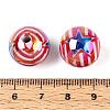 Independence Day Theme Printed Opaque Acrylic Beads MACR-T048-10B-3