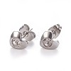 304 Stainless Steel Rhinestone Stud Earrings EJEW-F227-03P-1