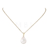 Baroque Natural Keshi Pearl Teardrop Pendant 304 Stainless Steel Cable Chain Necklaces for Women NJEW-JN05961-2