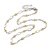 304 Stainless Steel Star Link Chain Necklaces for Women NJEW-A046-02A-GP-4