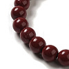 6mm Round Cinnabar Mala Stretch Bracelets BJEW-B080-28B-06-3