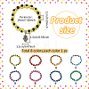 ANATTASOUL 7Pcs 7 Colors Evil Eye Resin Beaded Stretch Bracelets Set with Hamsa Hand Charms BJEW-AN0001-66-2