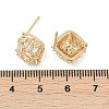 Brass Micro Pave Cubic Zirconia Stud Earring Findings KK-Z094-11G-3