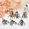 6Pcs 6 Styles Alloy Bell Key & Natural Mixed Stone Bullet Pendant Decorations HJEW-FH00324-4