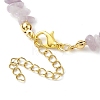 Natural Lilac Jade Anklets AJEW-AN00592-06-4