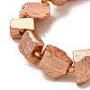 Electroplated Natural Pyrite Beads Strands G-F800-A03-3